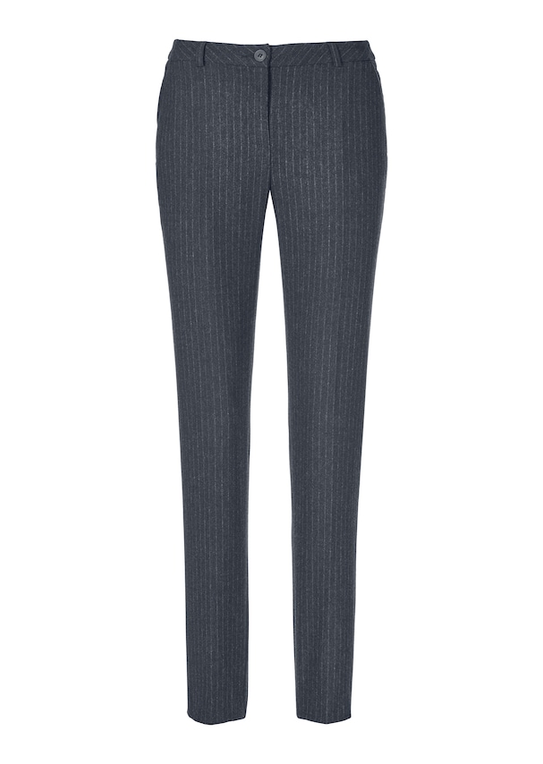 Cigarette trousers with chalk stripes