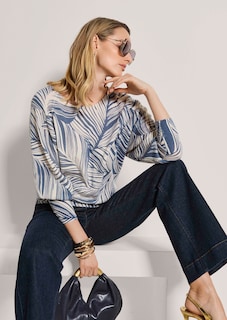 Kaschmirpullover mit Blätterprint thumbnail 4