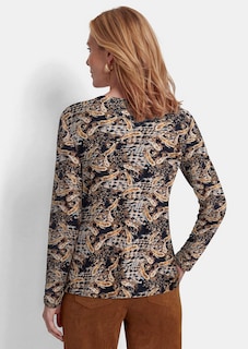 Jersey-Shirt mit Paisley-Print und Hahnentritt thumbnail 3