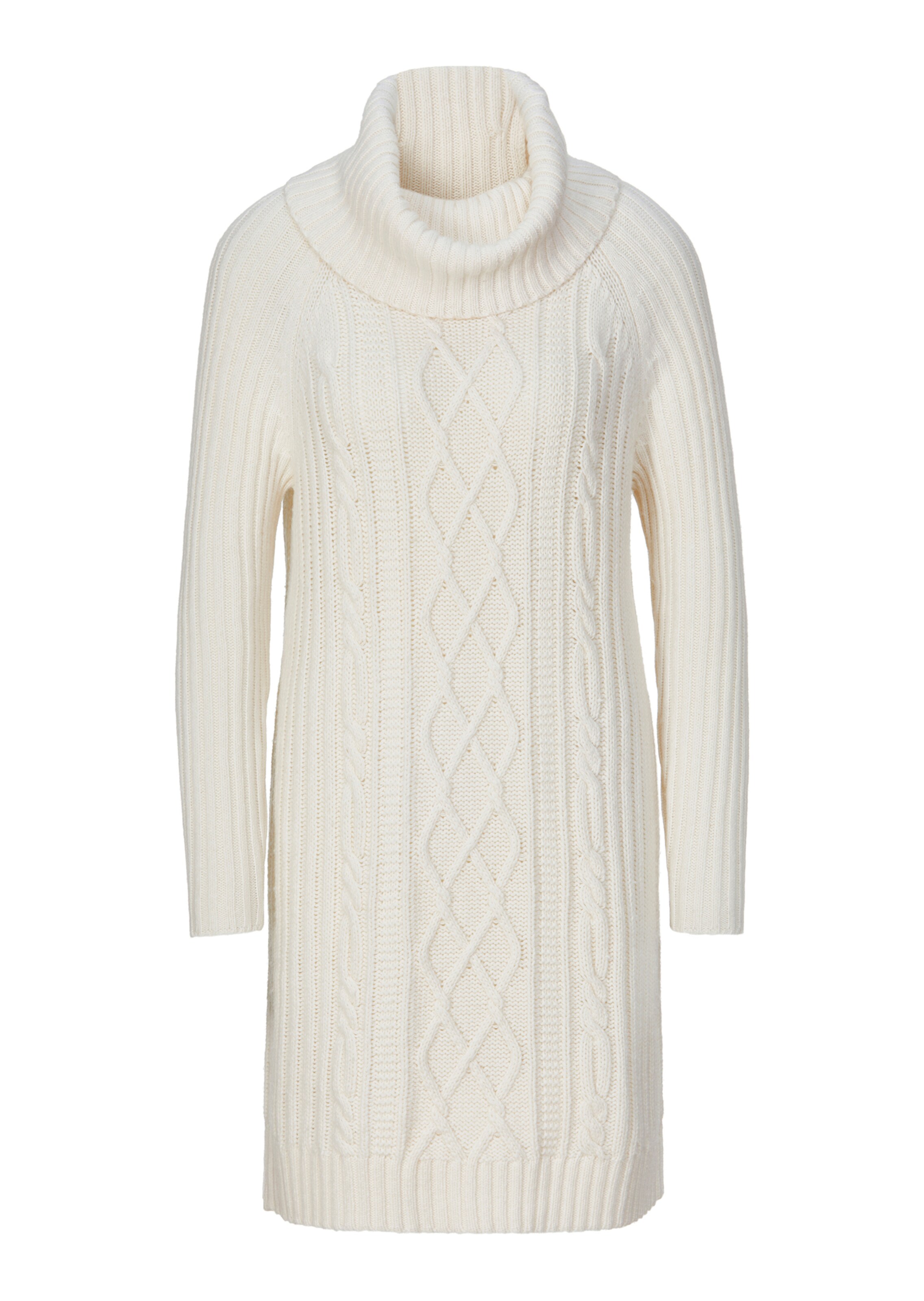 Turtleneck jumper with cable knit pattern