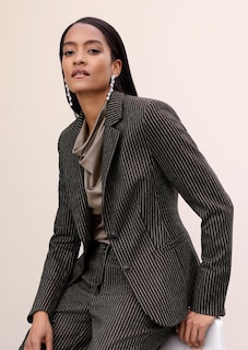 Klassischer Nadelstreifen-Blazer mit Wolle thumbnail 7