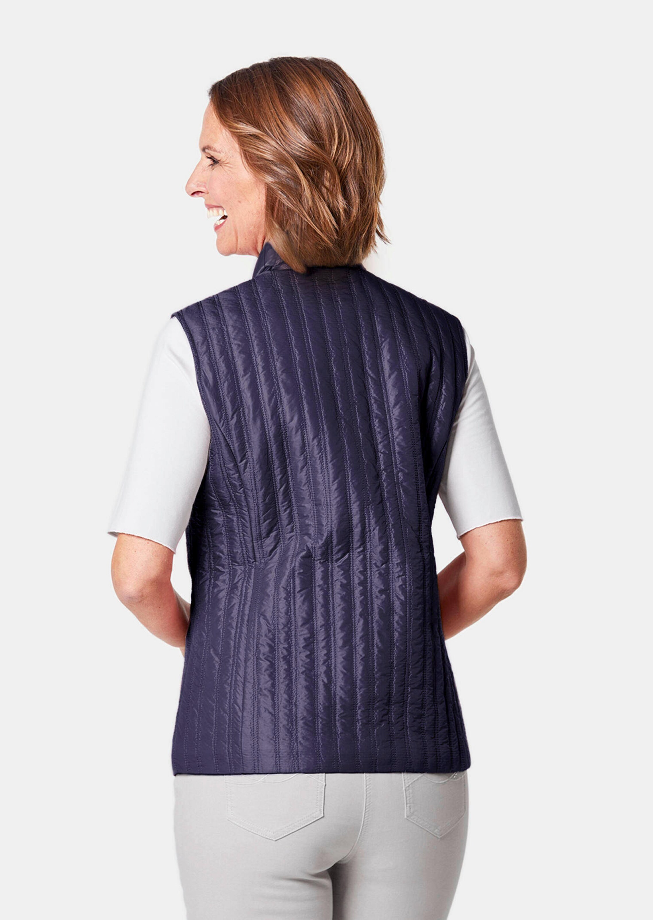 Veste matelassée légère avec col droit - marine - Gr. 56 de Goldner Fashion