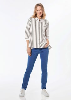 Schlichte Baumwoll-Bluse mit 3/4-Arm thumbnail 7