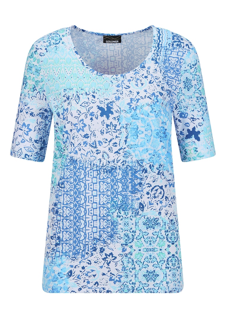 Shirt met veelkleurige etnoprint