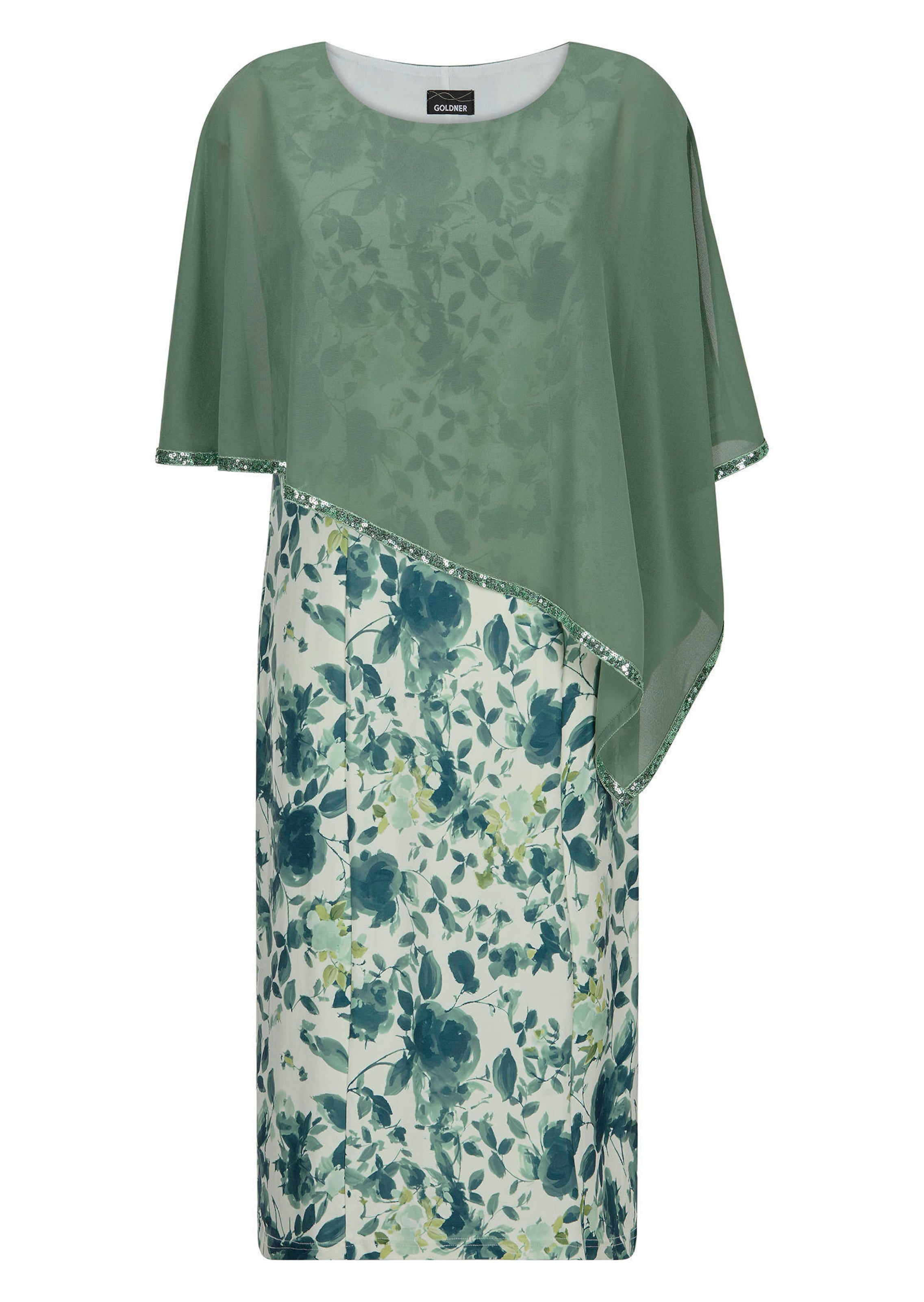 Blumenkleid mit Chiffon-Überwurf