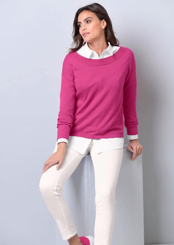 Pullover mit breitem Beleg am Ausschnitt 6