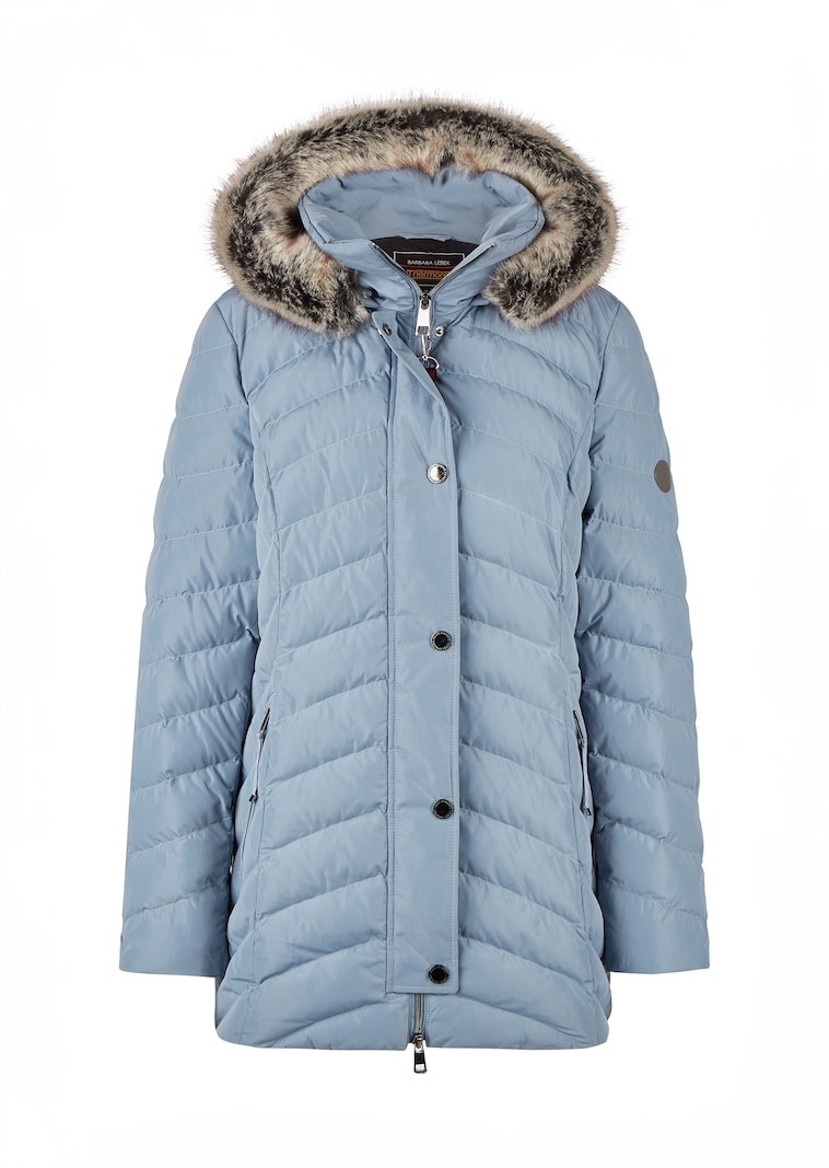 Steppjacke mit abnehmbarer Webpelz-Kapuze