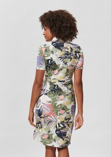 Polo dress with abstract floral print and lace collar thumbnail 3