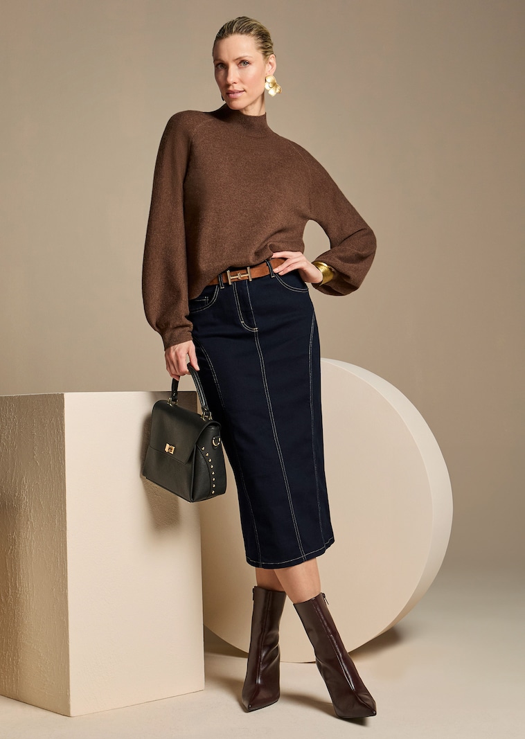 Jupe en jean longue en forme crayon