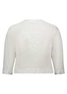 Kurzjacke mit floraler Lochstickerei thumbnail 3