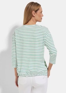 Baumwollshirt mit Tunnelzug am Saum thumbnail 3