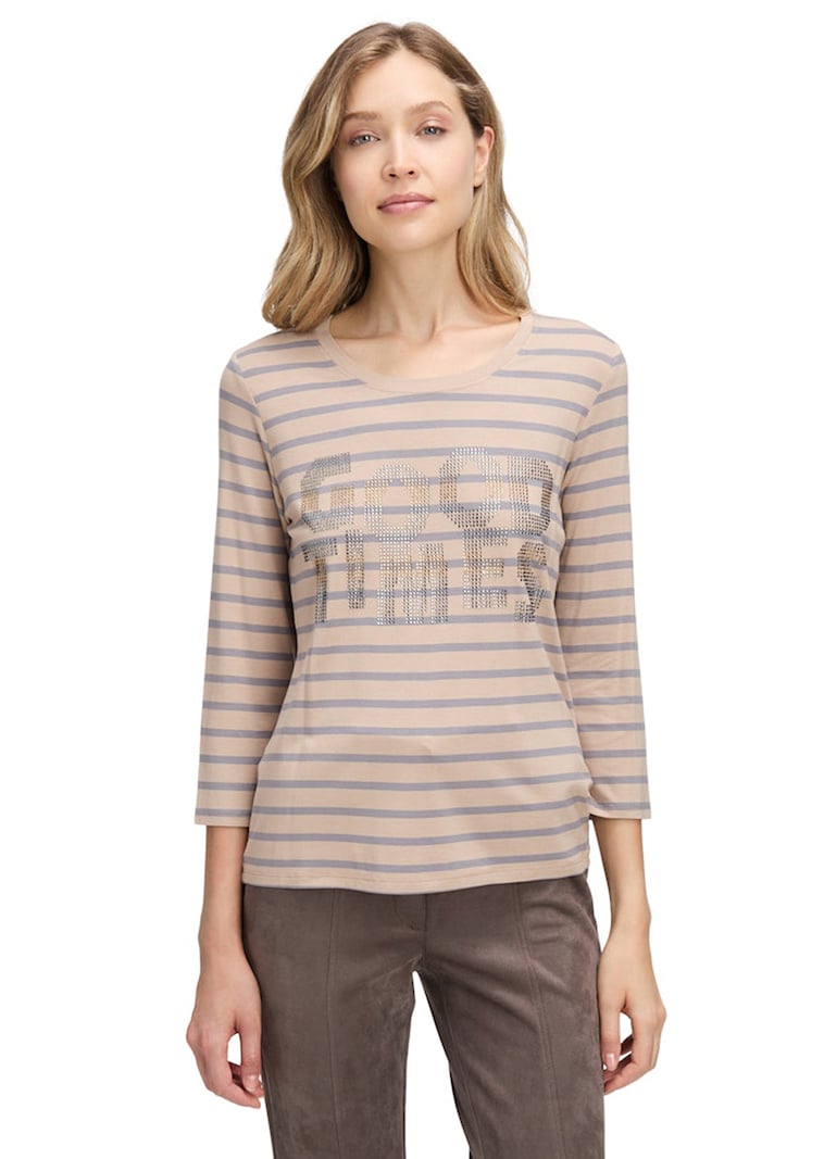 Ringelshirt mit Glitzerdruck