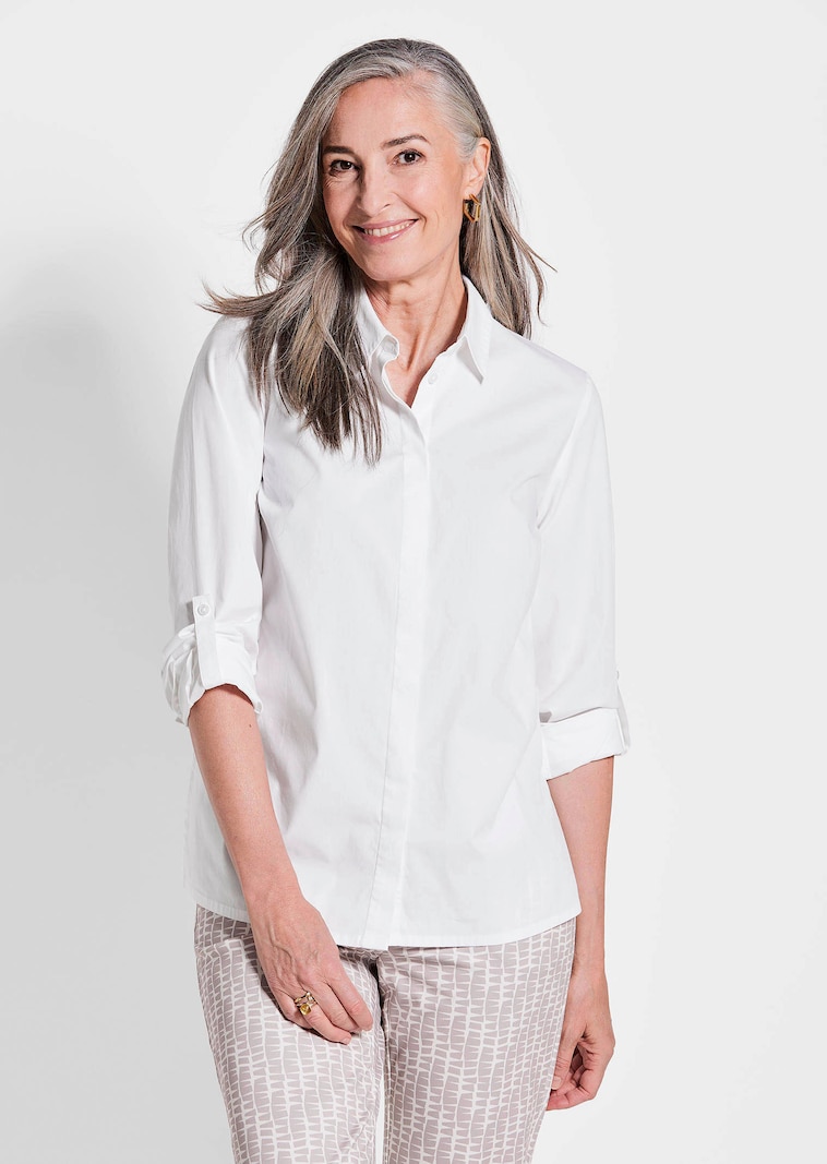 Klassische Bluse mit Krempelfunktion