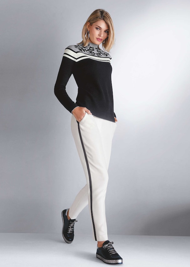 Narrow Ceramica trousers with contrasting stripes