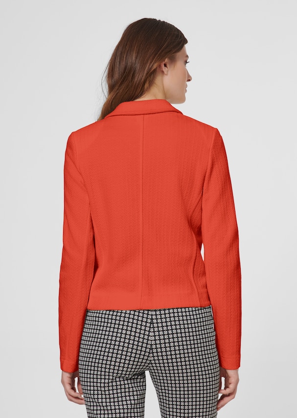 Trendy short-cut blazer in jersey with structured sections 2