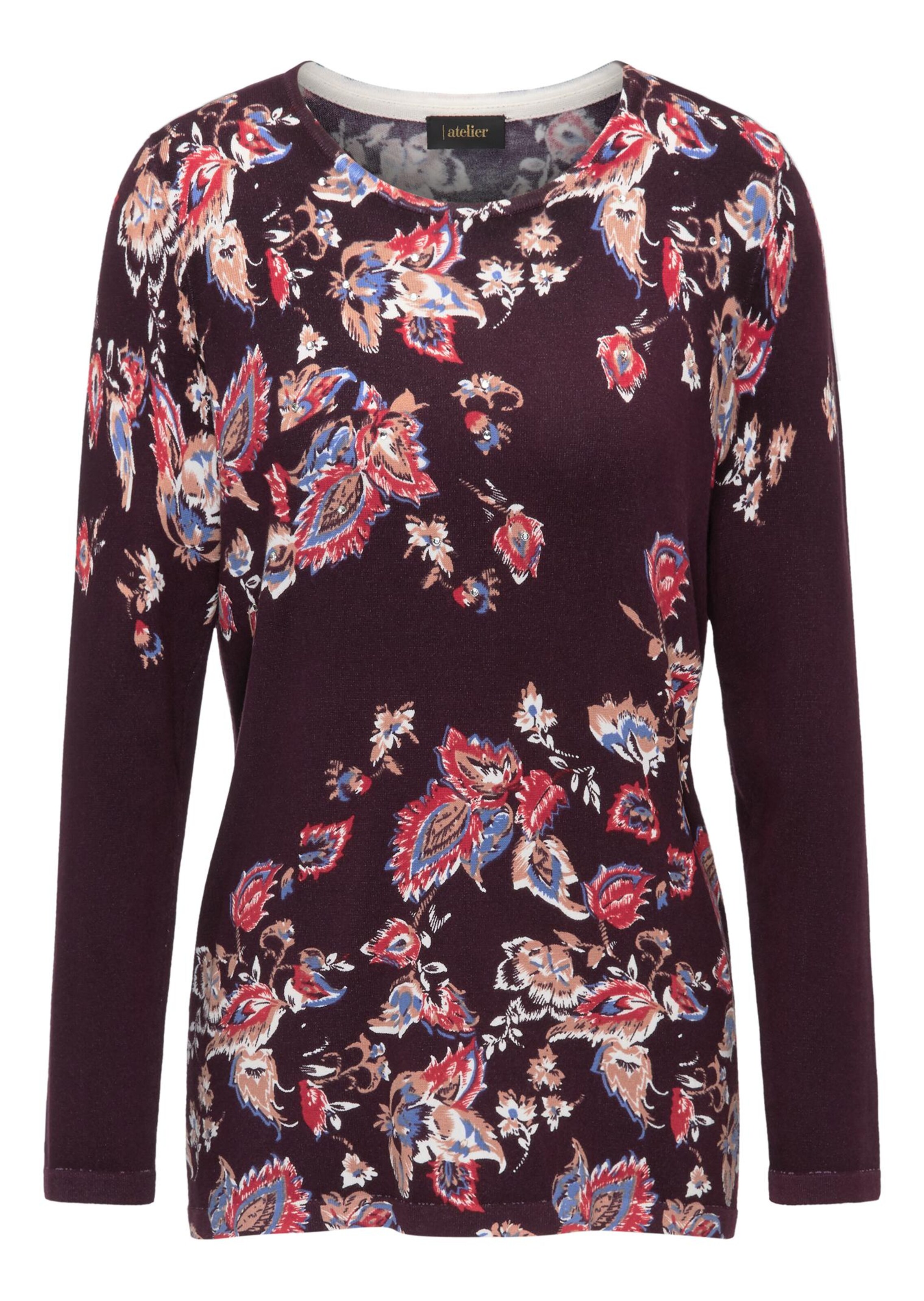 Pull en tricot - bordeaux / à motifs - Gr. 22 de Goldner Fashion