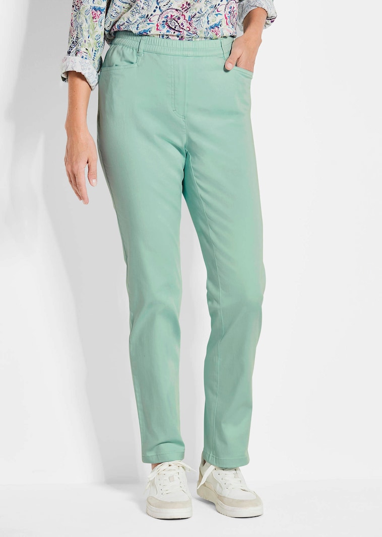 Broek LOUISA met elastische tailleband, van katoen-satijn