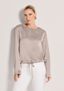 Satinbluse mit Tunnelzug thumbnail 1