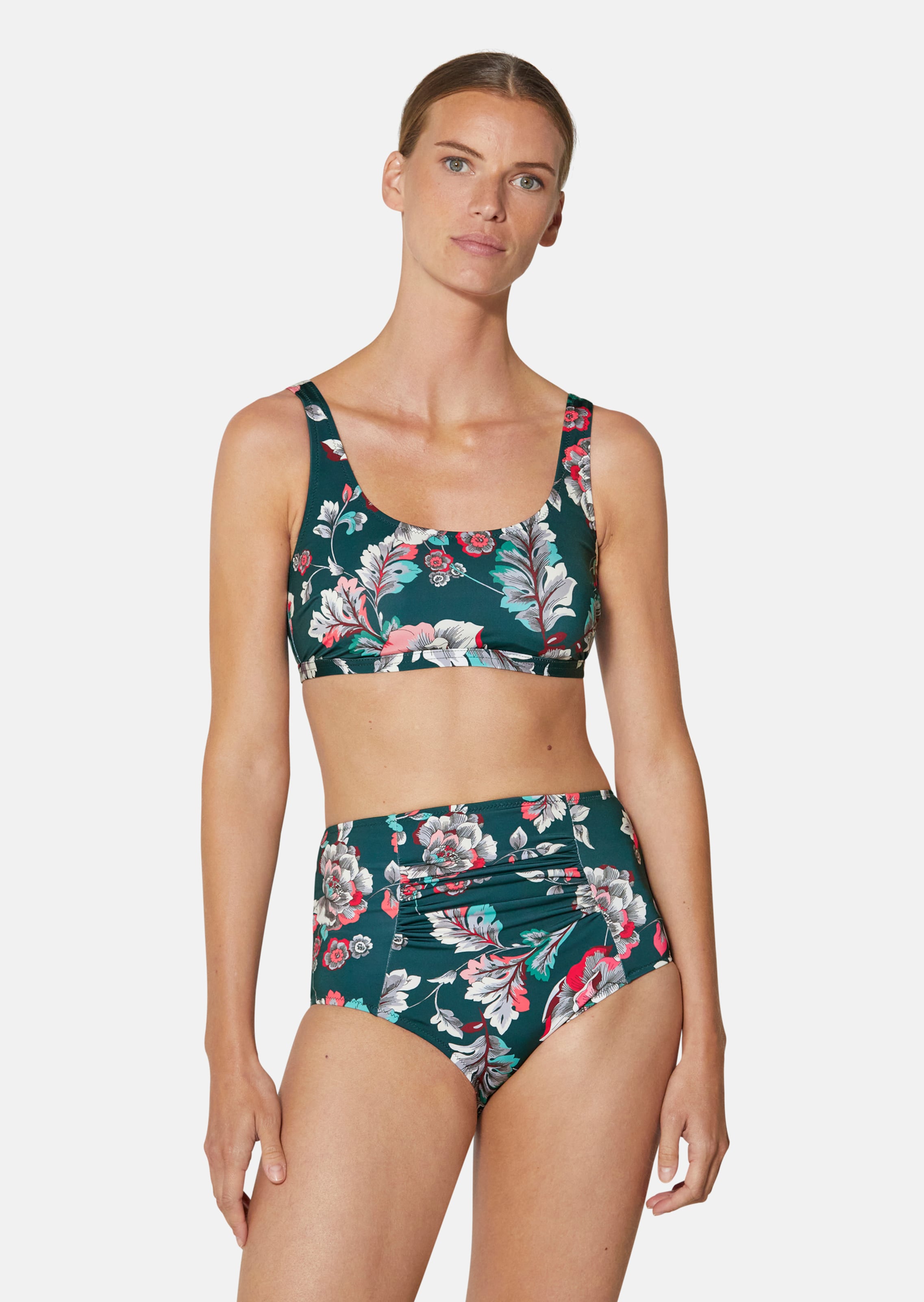 Bedruckter Bikini mit figurfreundlicher Raffung