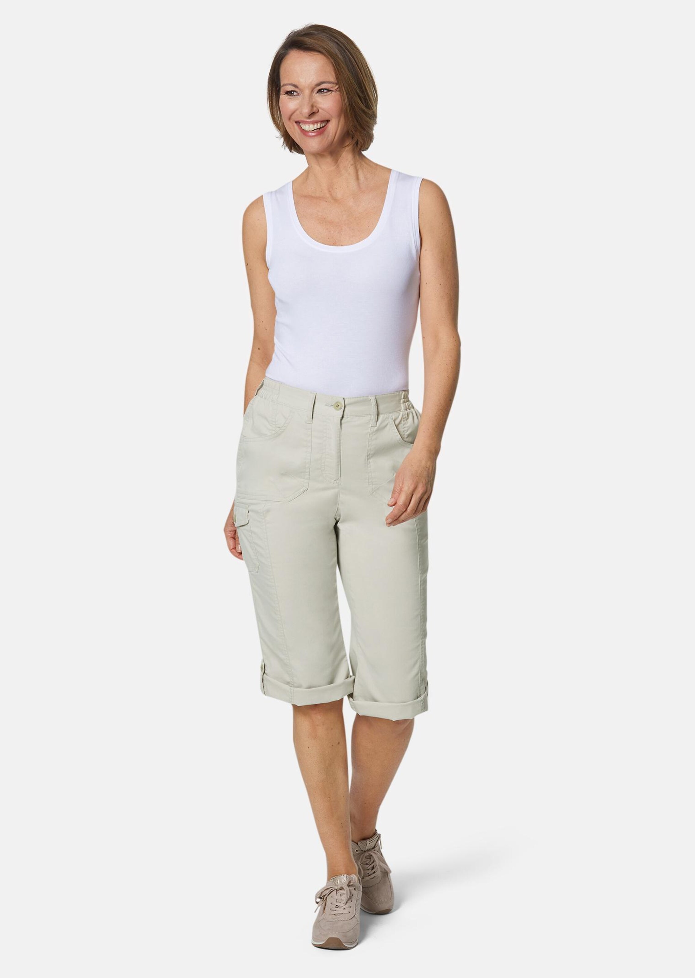 Corsaire retroussé fonctionnel - beige - Gr. 50 de Goldner Fashion