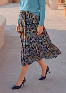 Plisseejupe mit Paisley-Muster in Midi-Länge thumbnail 7
