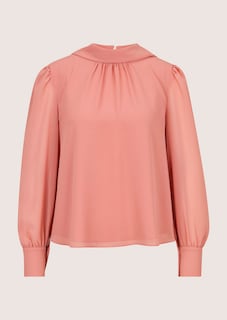 Chiffon-Bluse mit Stehkragen und Schluppe thumbnail 7