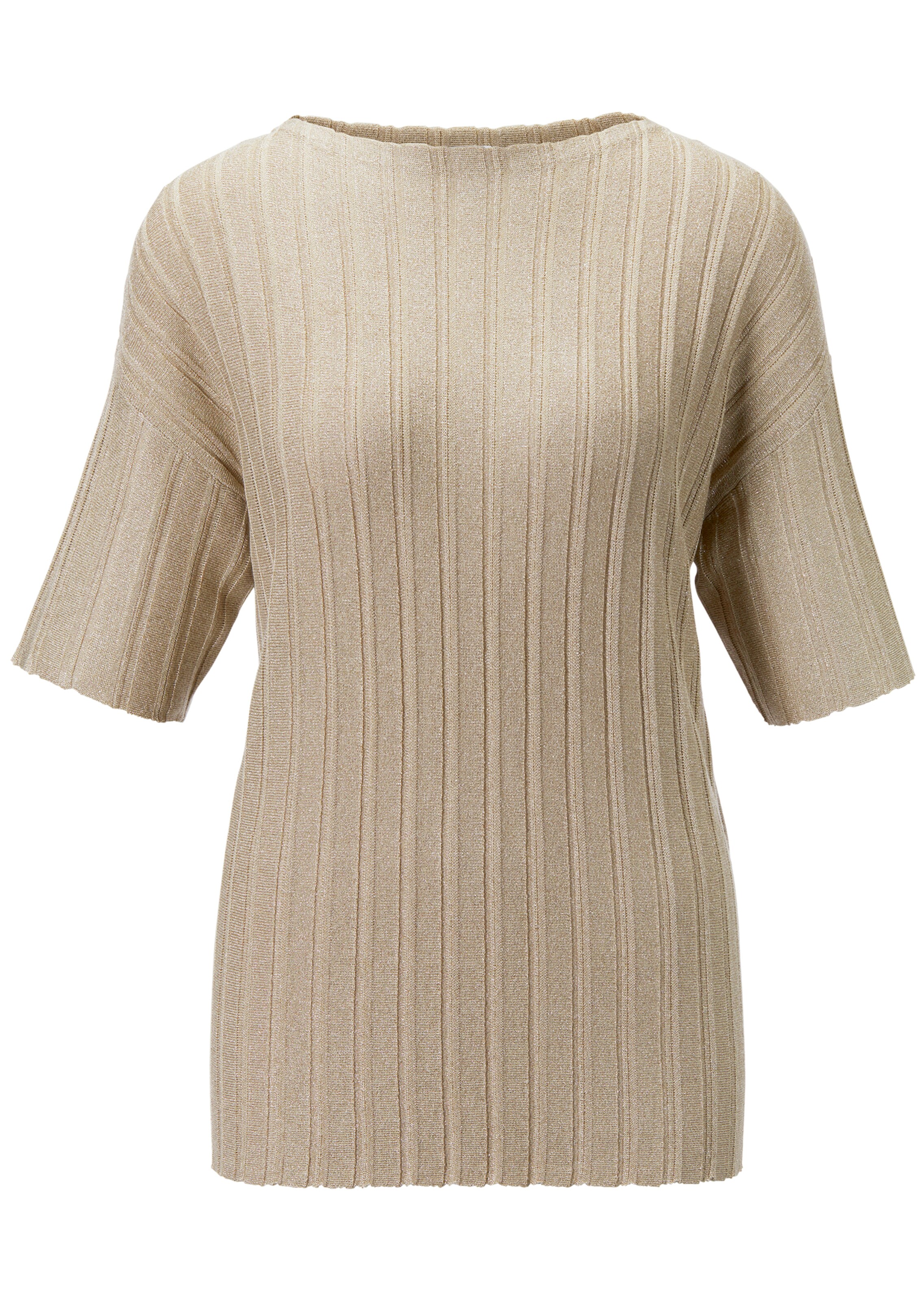 Halbarm-Pullover mit glanzvollem Finish