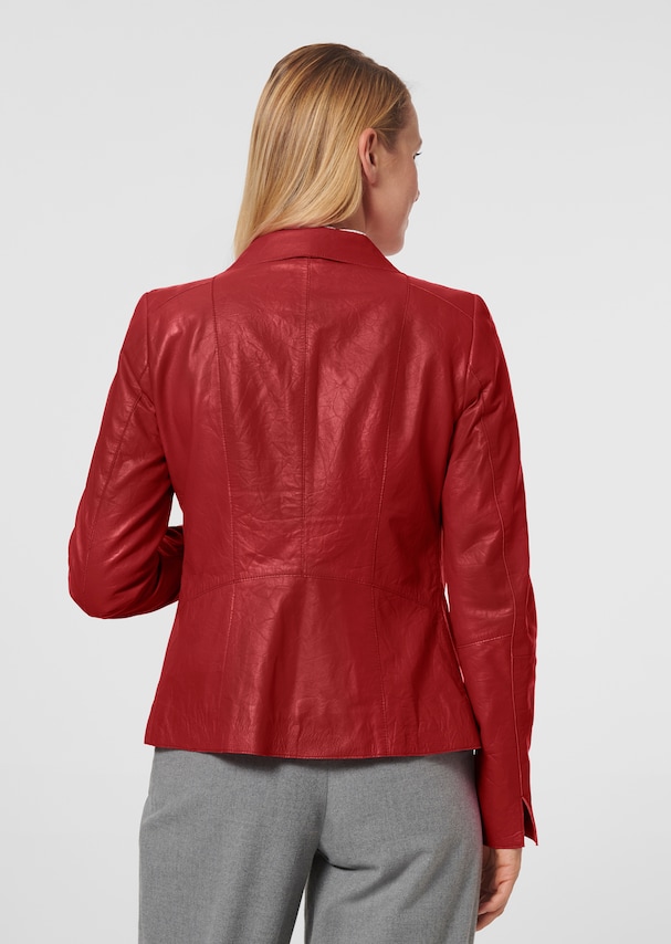 Nappa leather jacket with structured sections 2