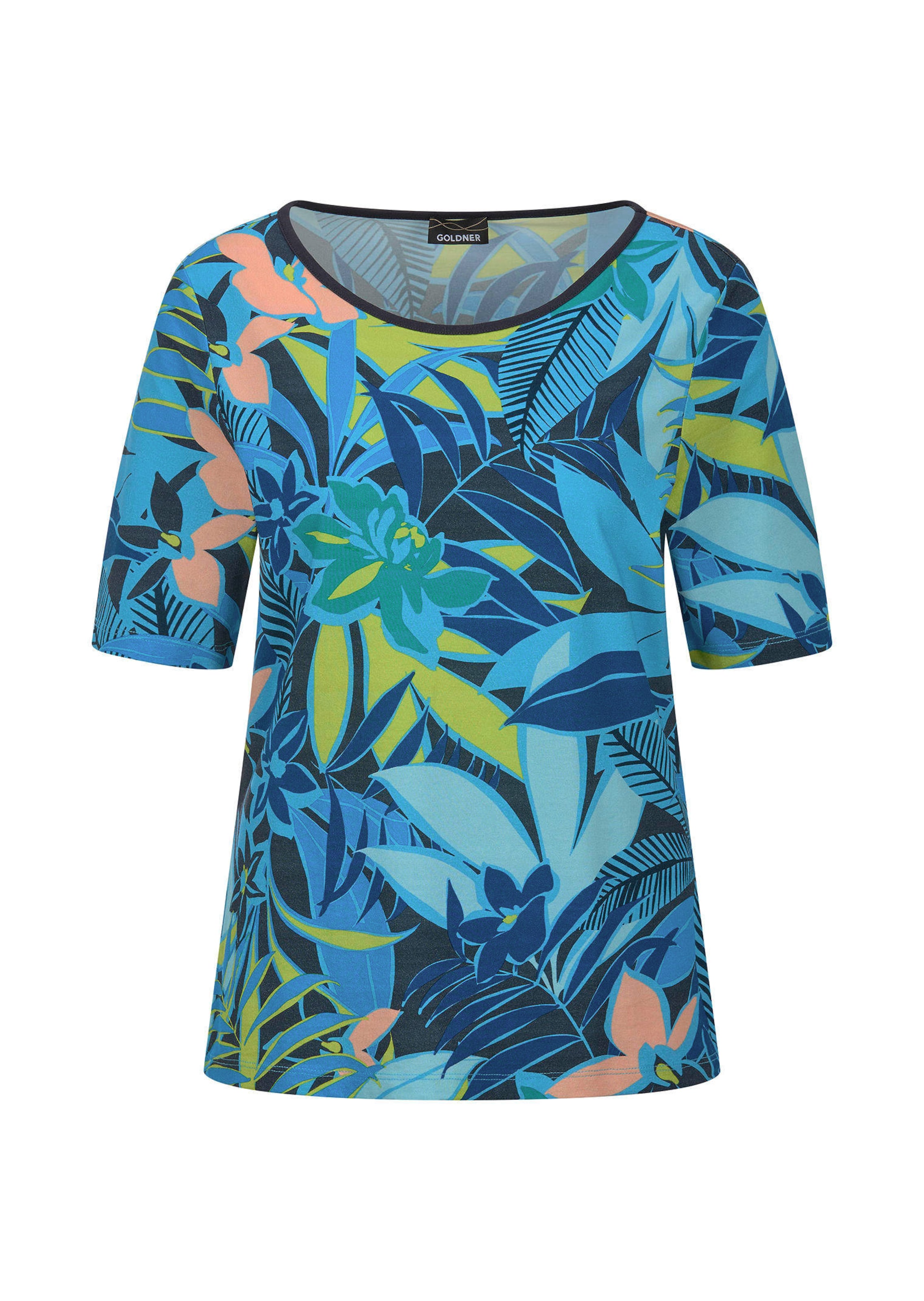 Jersey-Shirt mit U-Boot-Ausschnitt