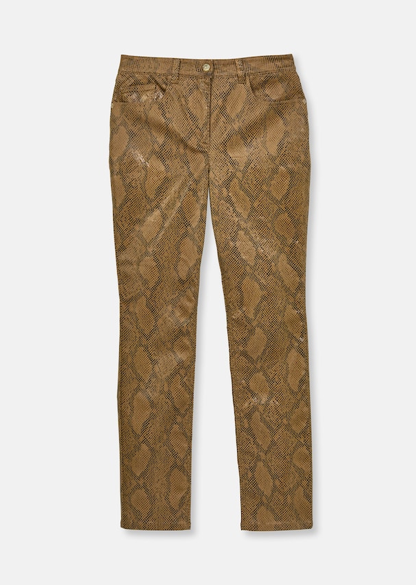 Slim jeans with snake print pattern 5