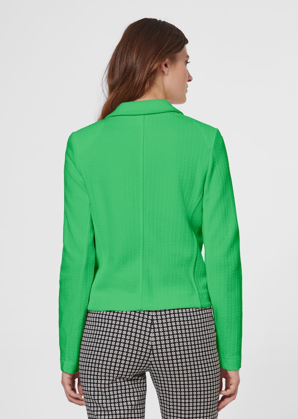 Trendy short-cut blazer in jersey with structured sections 1