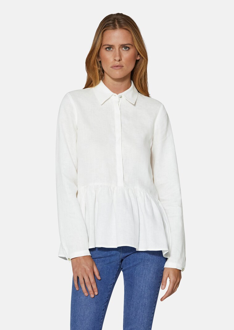Linen blouse with frills