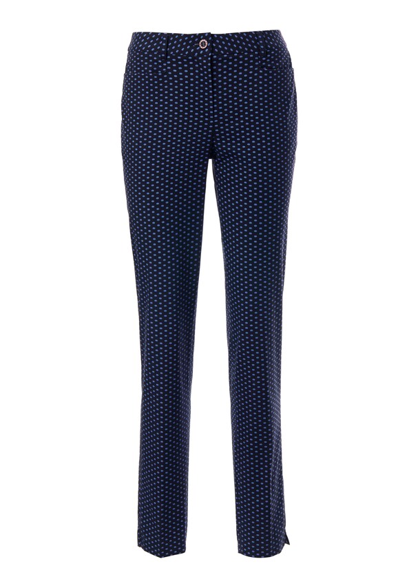 Slim-fit 7/8 trousers with polka dot design