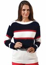 Softweicher Ringelpullover mit Knopfdetails thumbnail 1