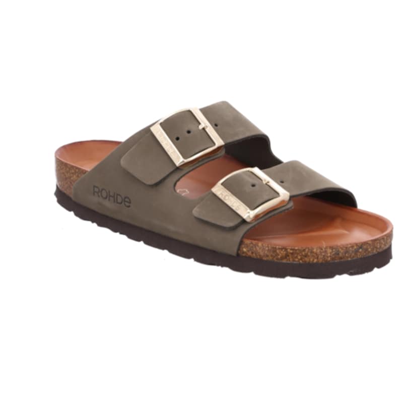 Leren slippers met riempjes