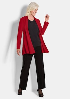 Pehmeästi laskeutuva pitkä jerseyjakku thumbnail 2