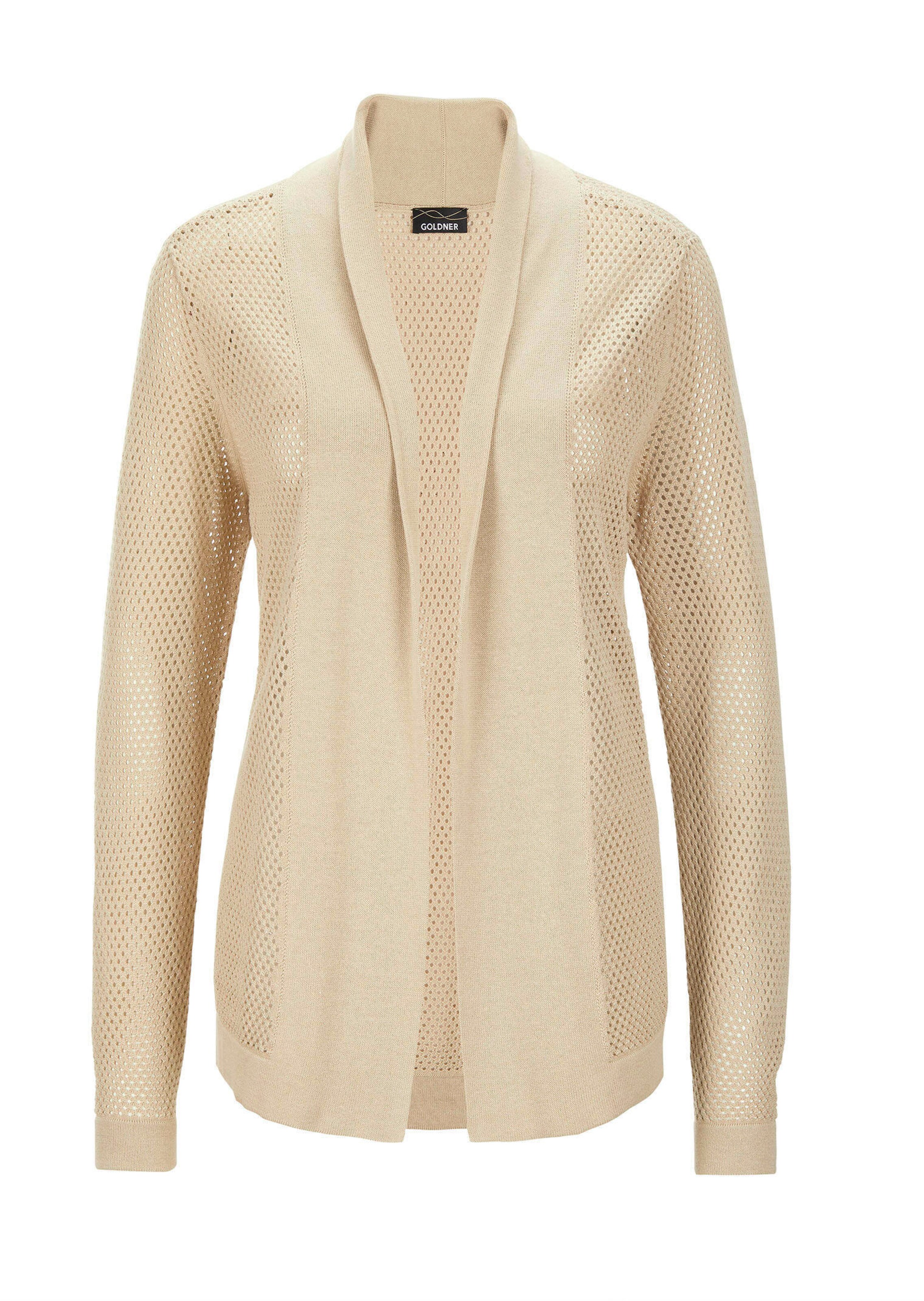 Strickjacke in feinem Ajour-Lochmuster