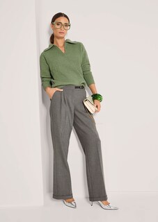 Schimmernder Pullover mit Polo-Kragen thumbnail 4
