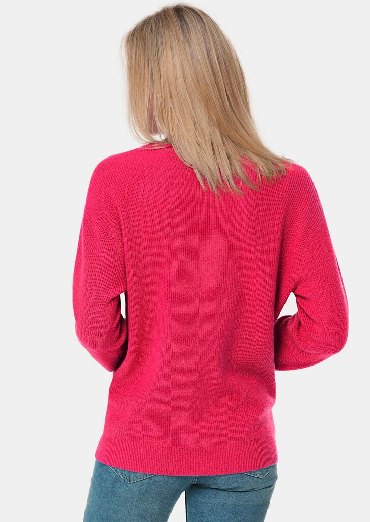 Kaschmirpullover in Patentstrick mit Rundhals