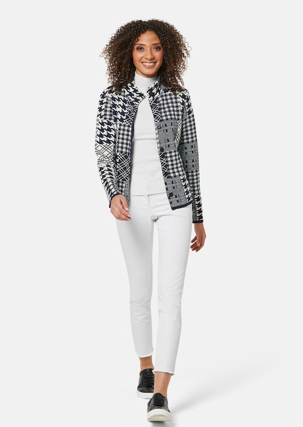 Elegant knitted blazer with polka dots 1