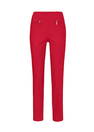 rouge Pantalon hyper LOUISA extensible avec poches zippées