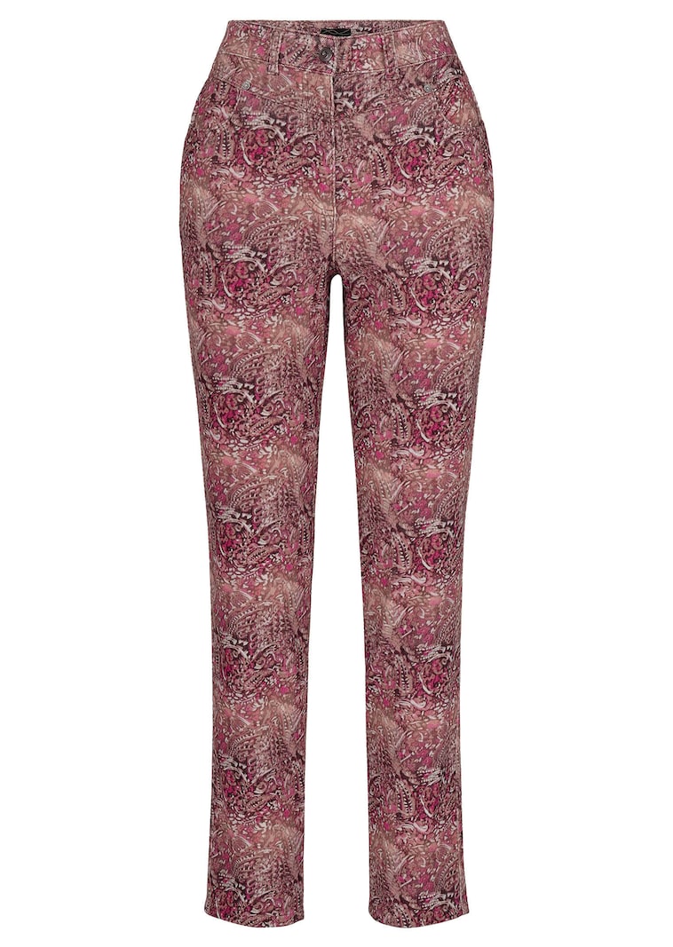 LOUISA samettihousut, joissa on paisley-kuviointia