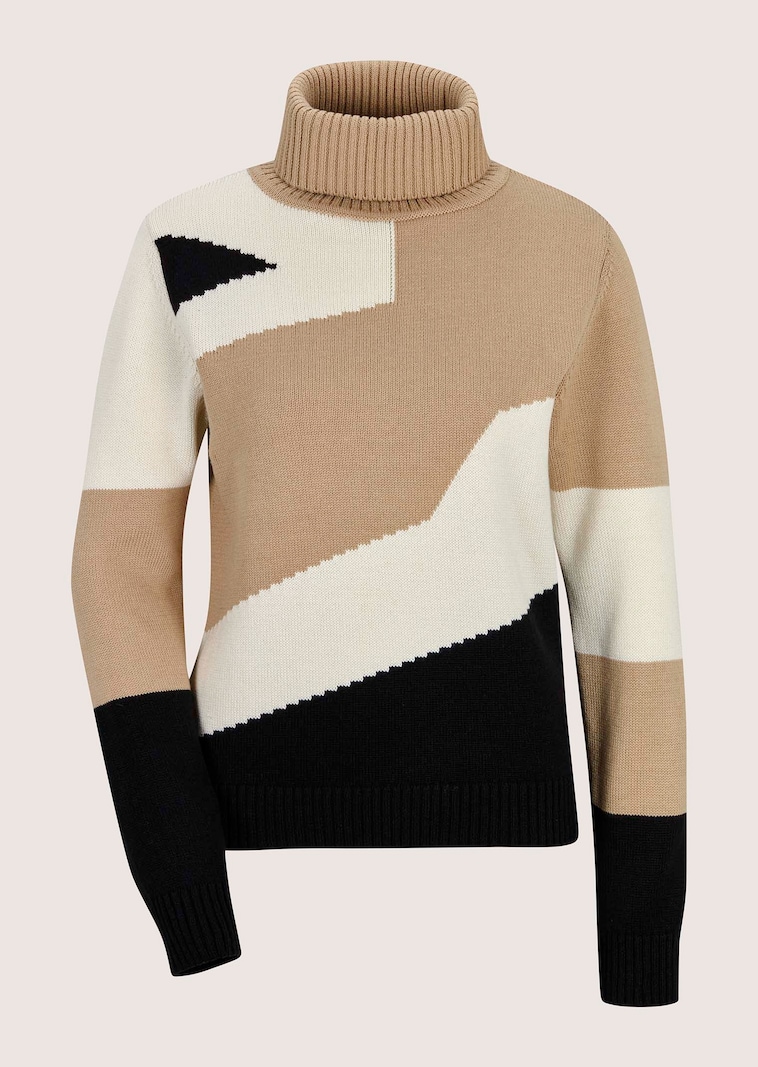 Rollkragen-Pullover mit geometrischem Muster