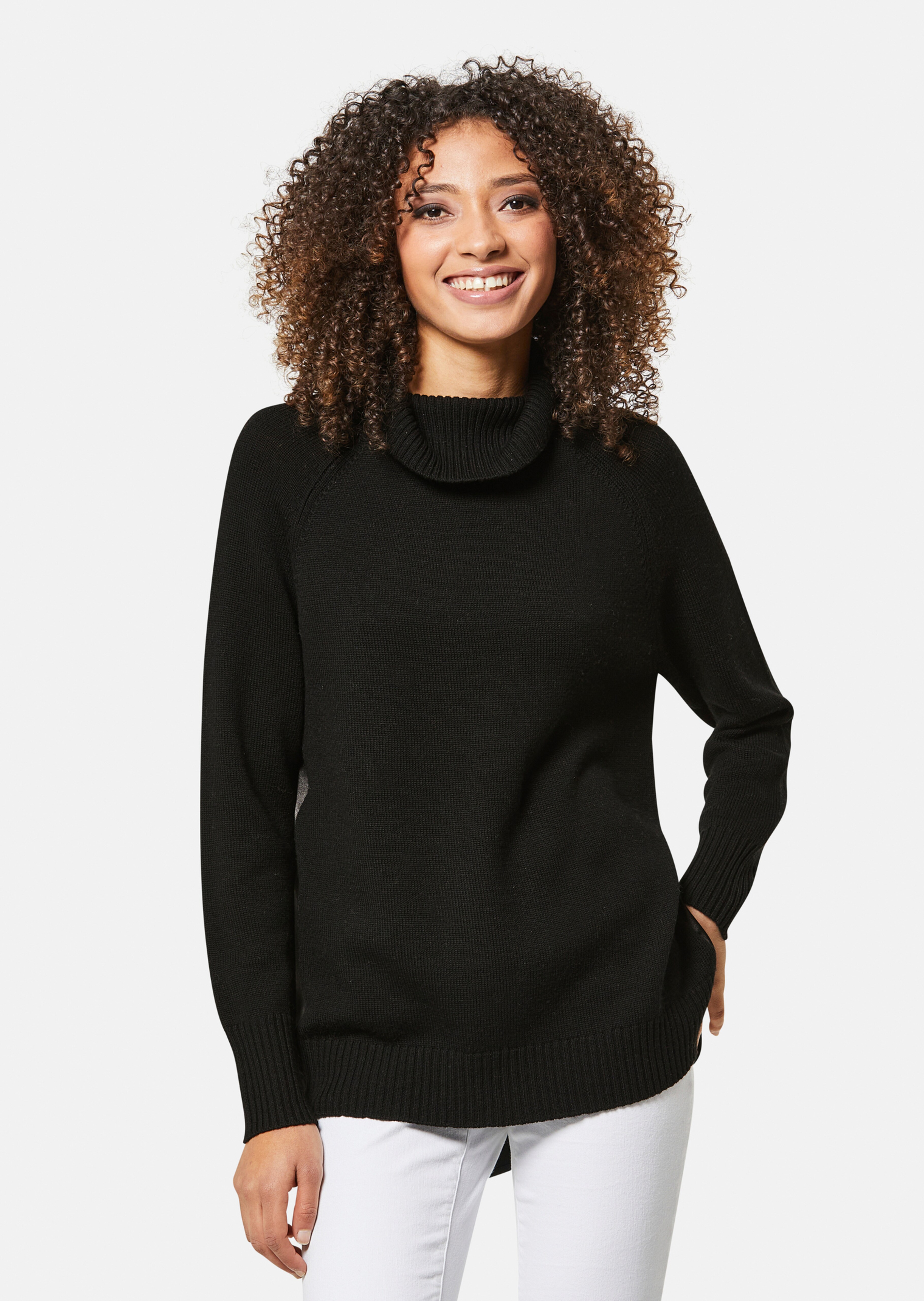 Pullover mit Satineinsatz
