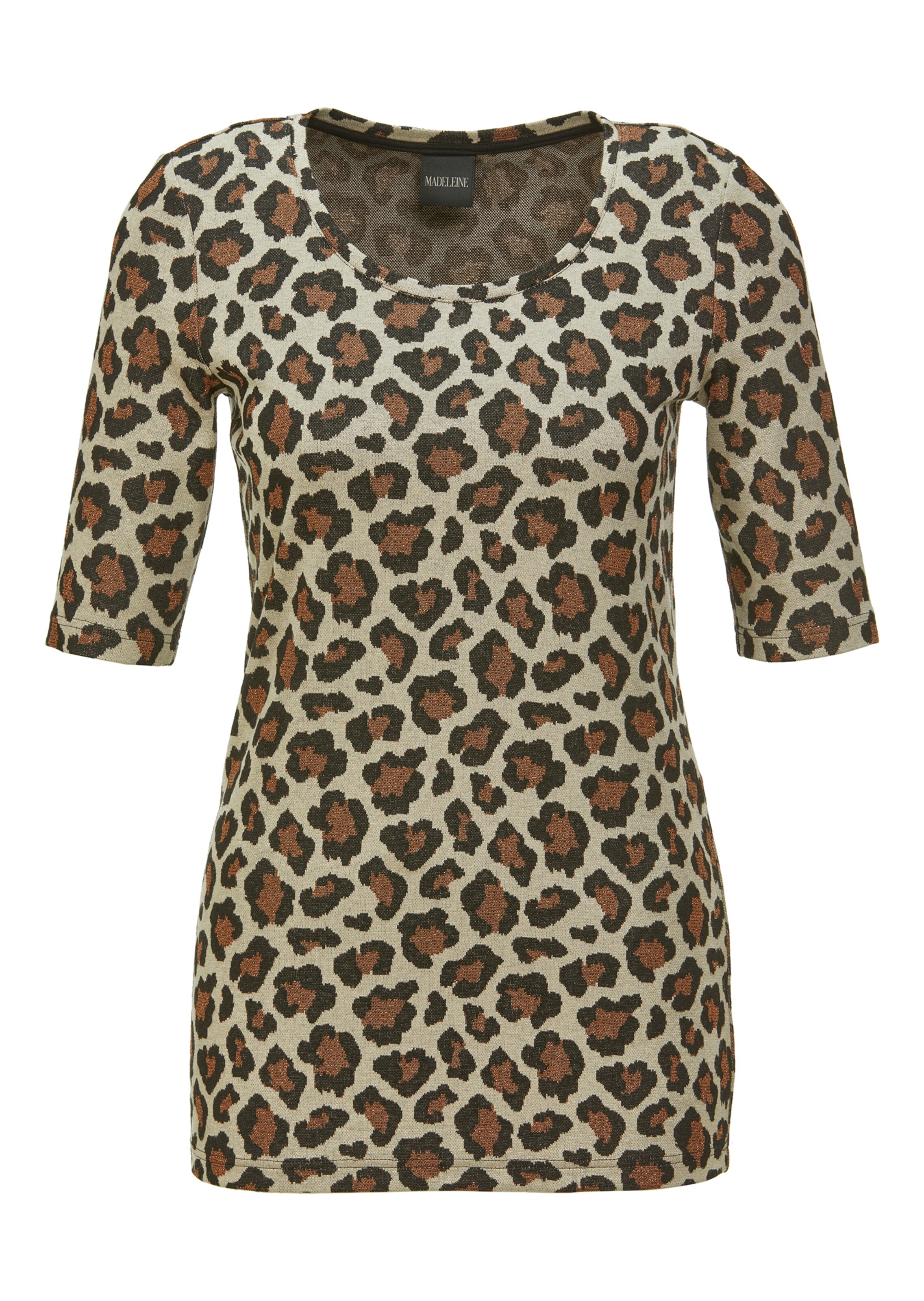 Rundhals-Shirt mit Leo-Print