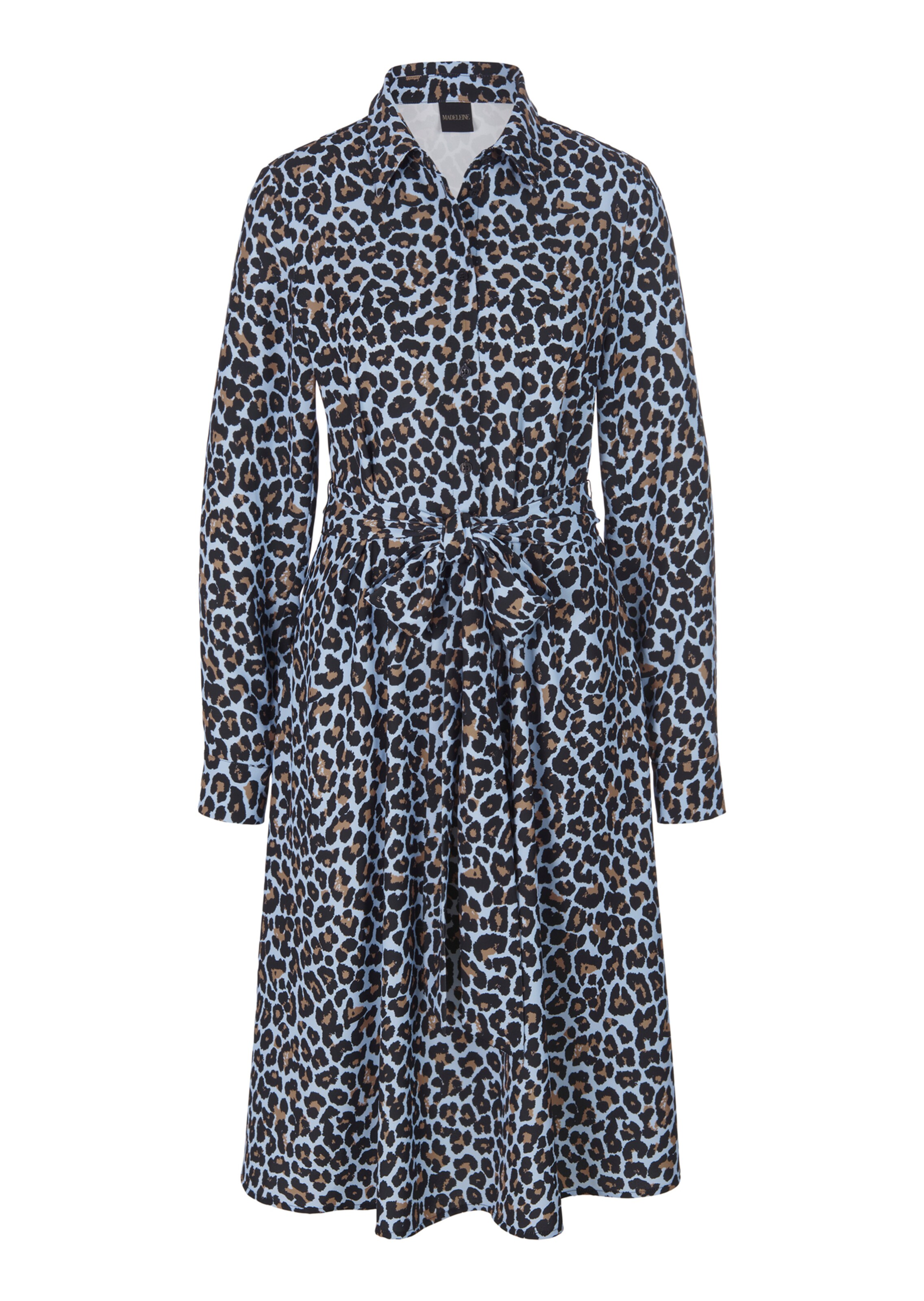 Shirt dress with animal print in pastel blue / multi-coloured | MADELEINE  Fashion