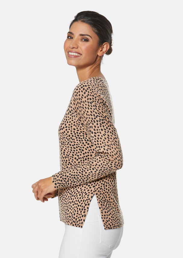 Oversized jumper with abstract leopard print 3