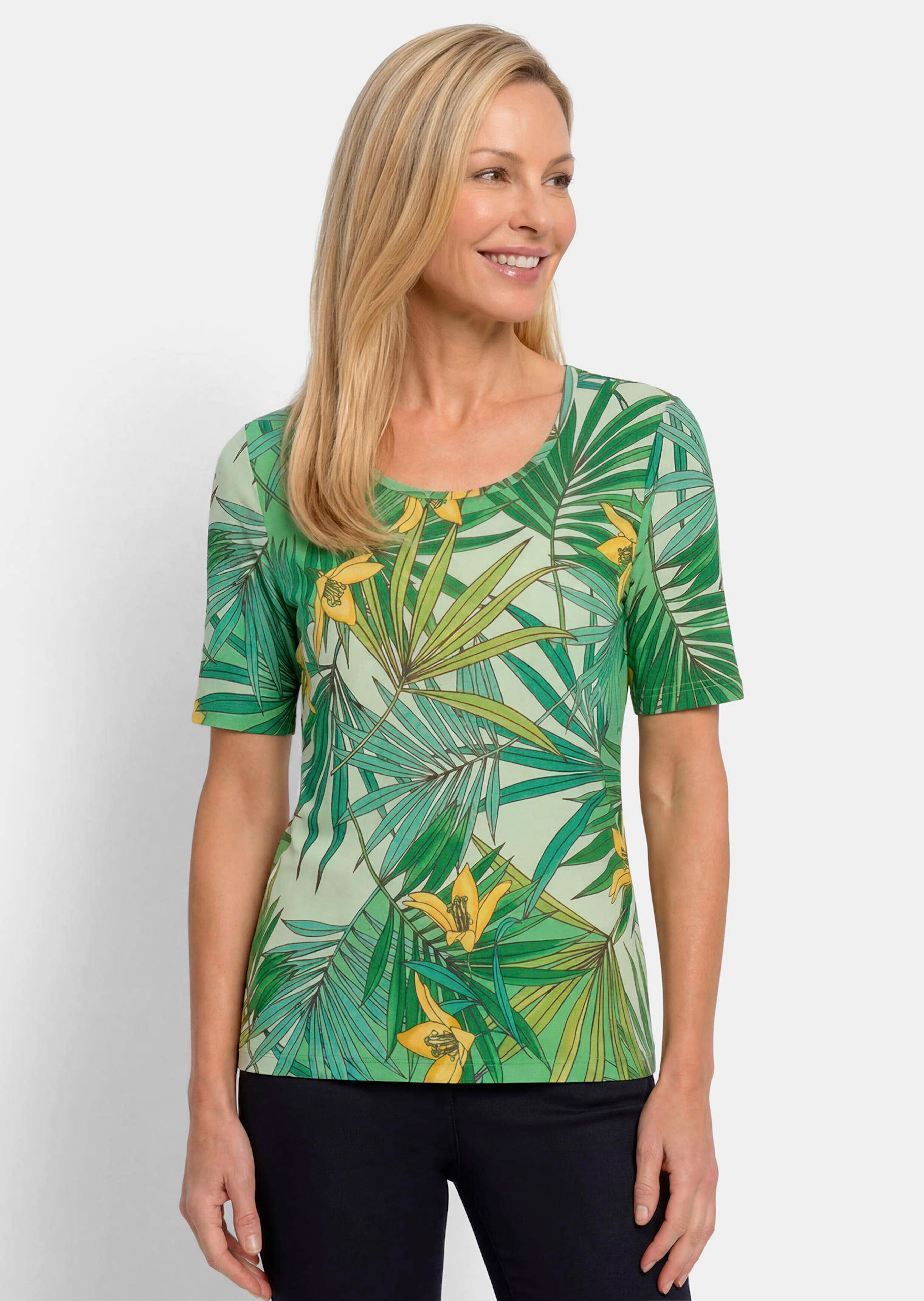 Comfortabel shirt met een tropisch dessin