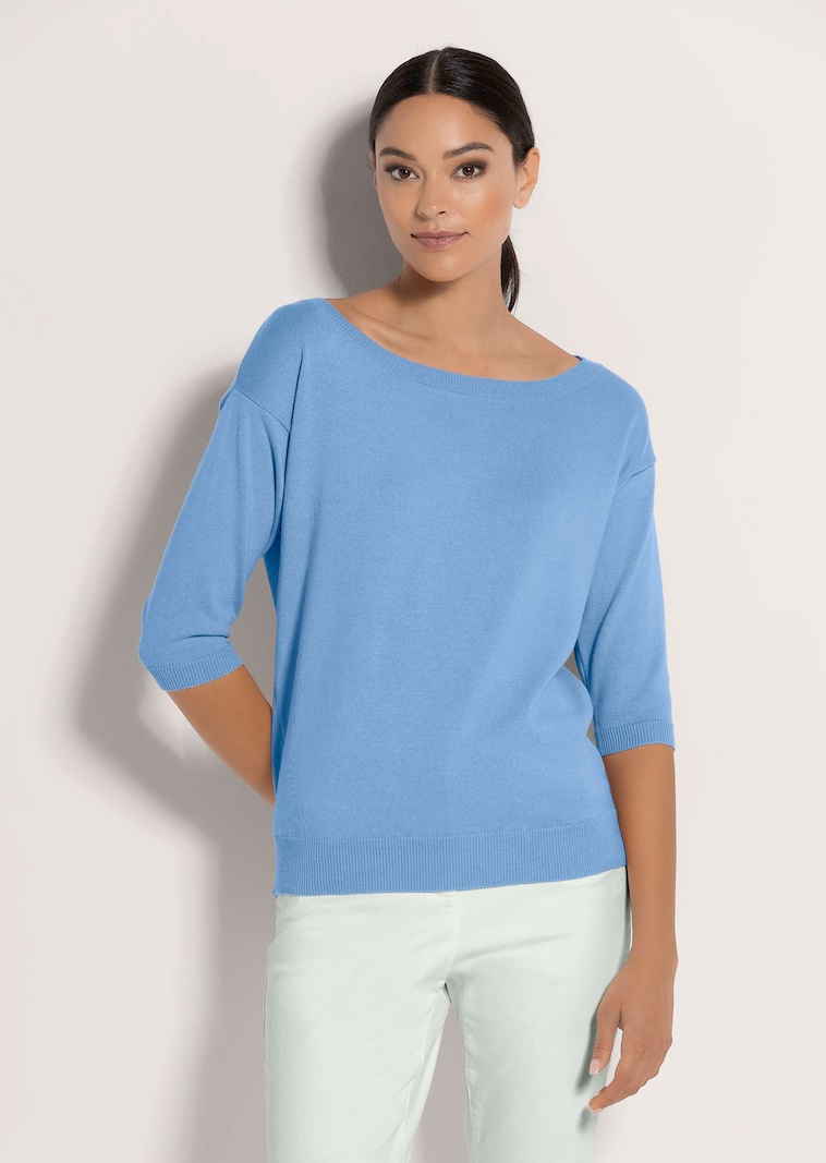 Rundhals-Pullover mit kurzen Ärmeln