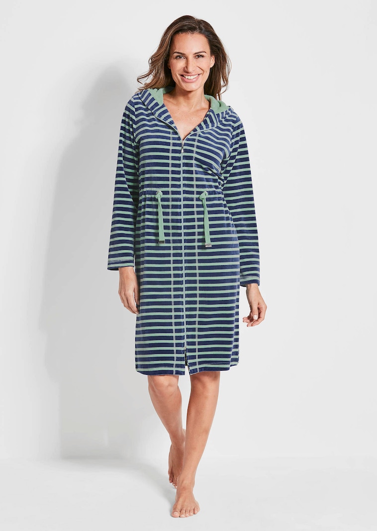 Nicki-Hausmantel mit Reißverschluß